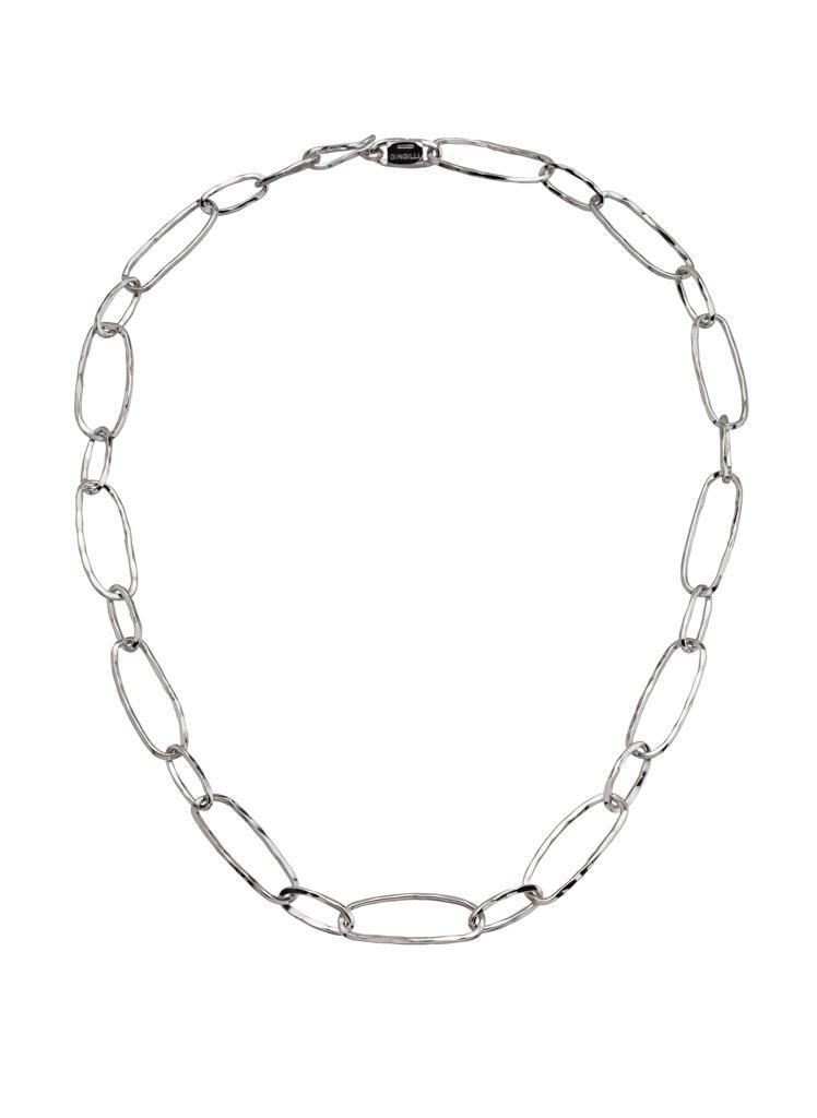 Collana in Argento con Decorazione Liscia