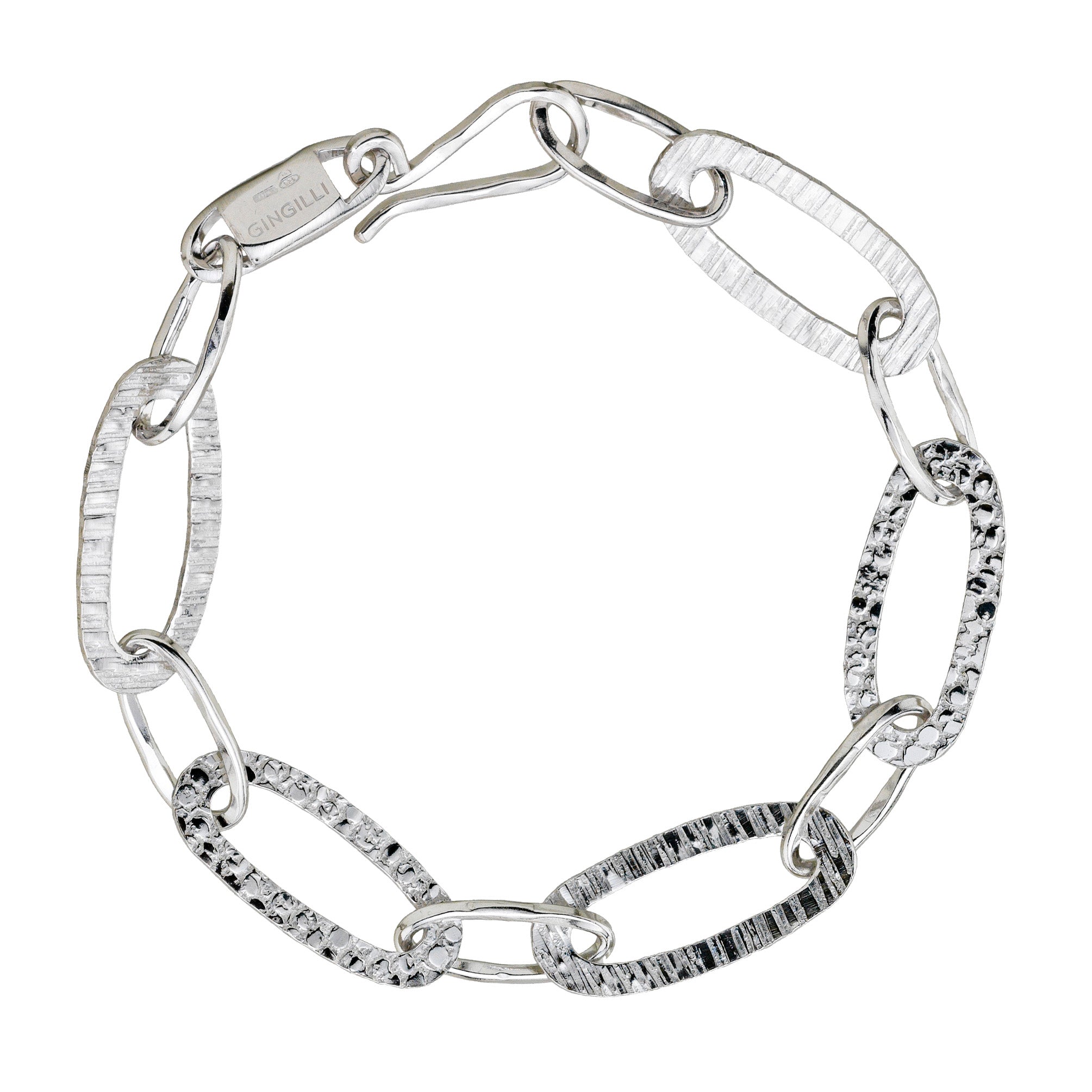 Bracciale a catena in argento battuto
