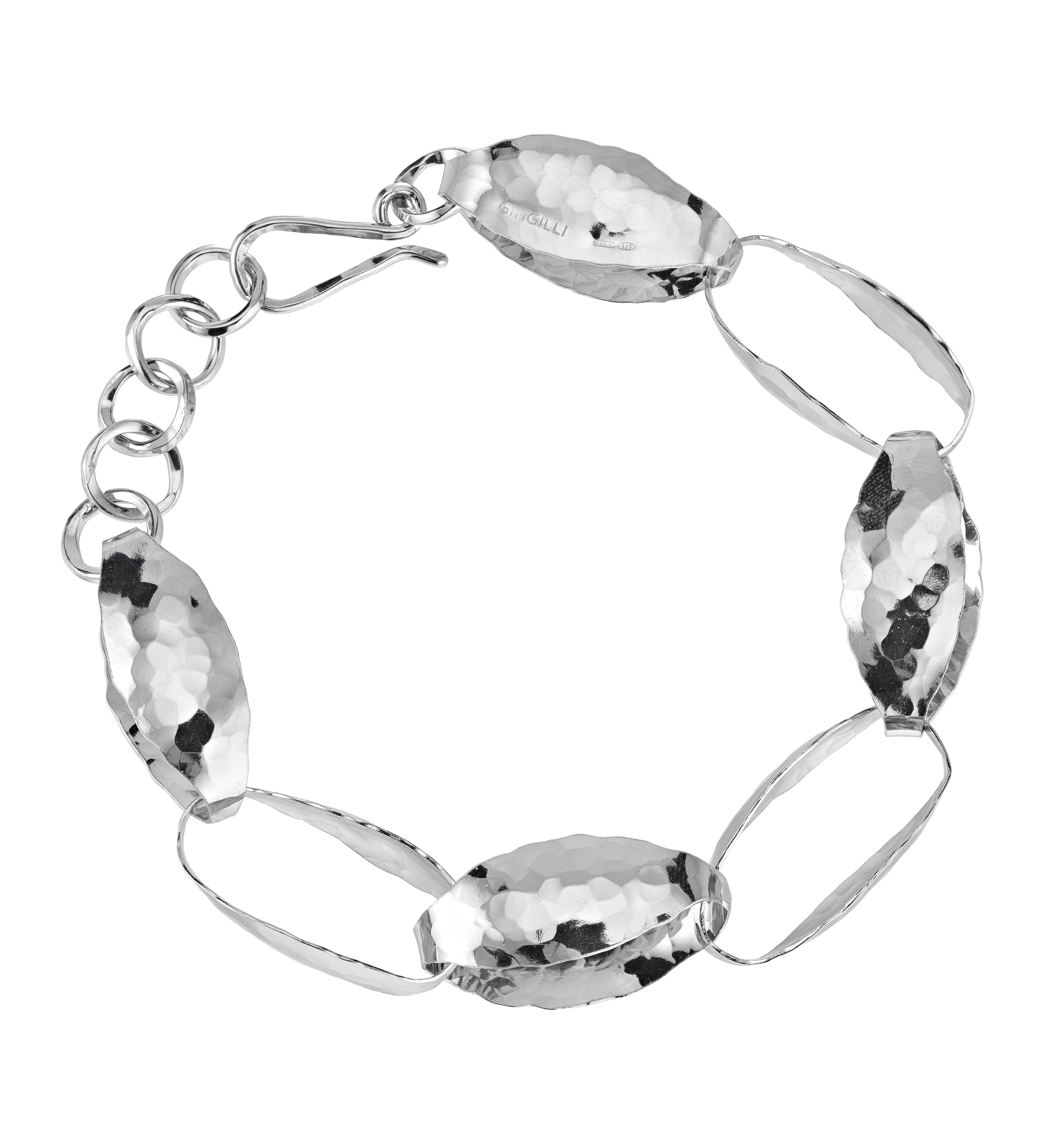 Bracciale a foglie grandi in argento