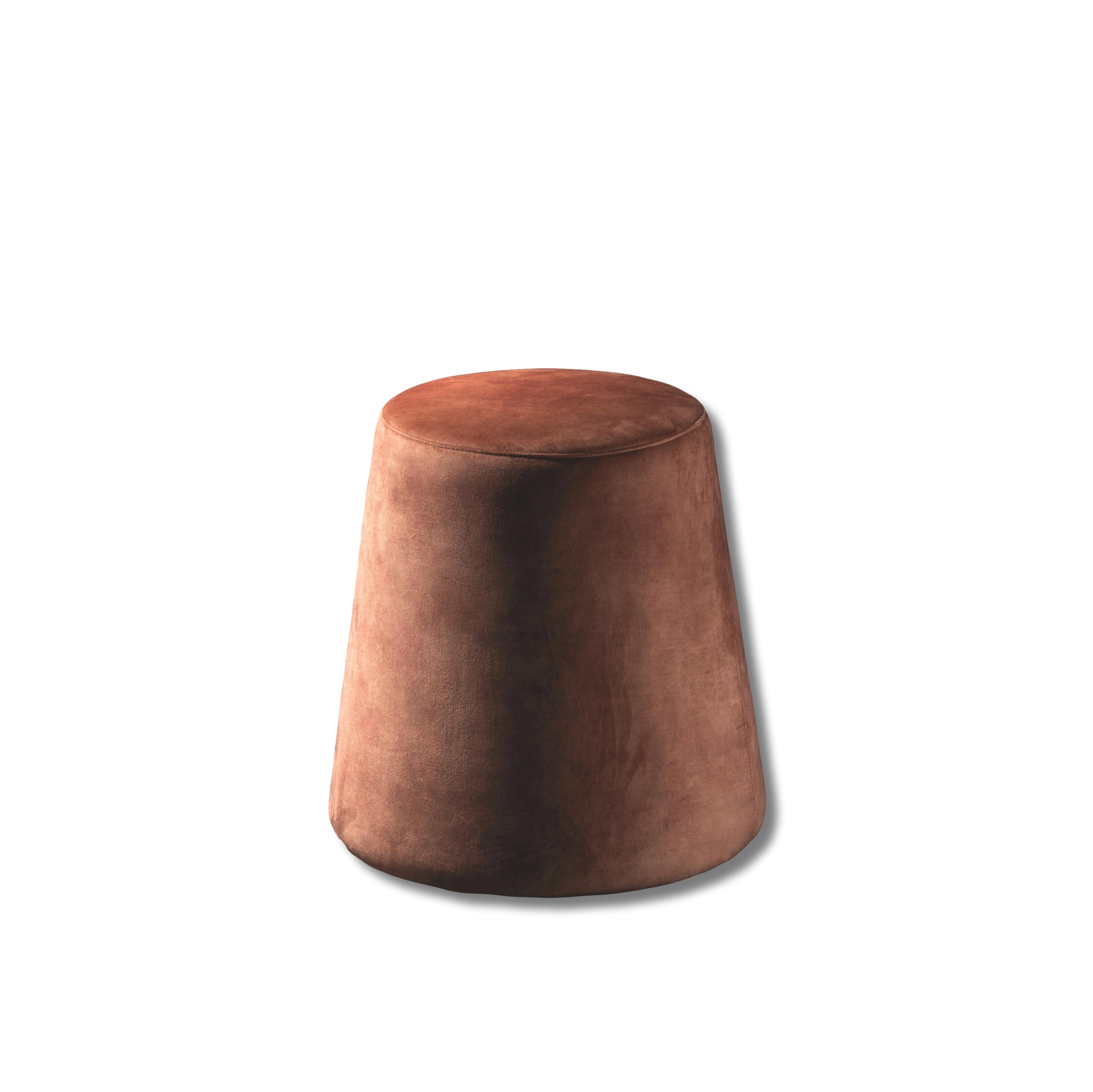 Pouf Olli in velluto caramello