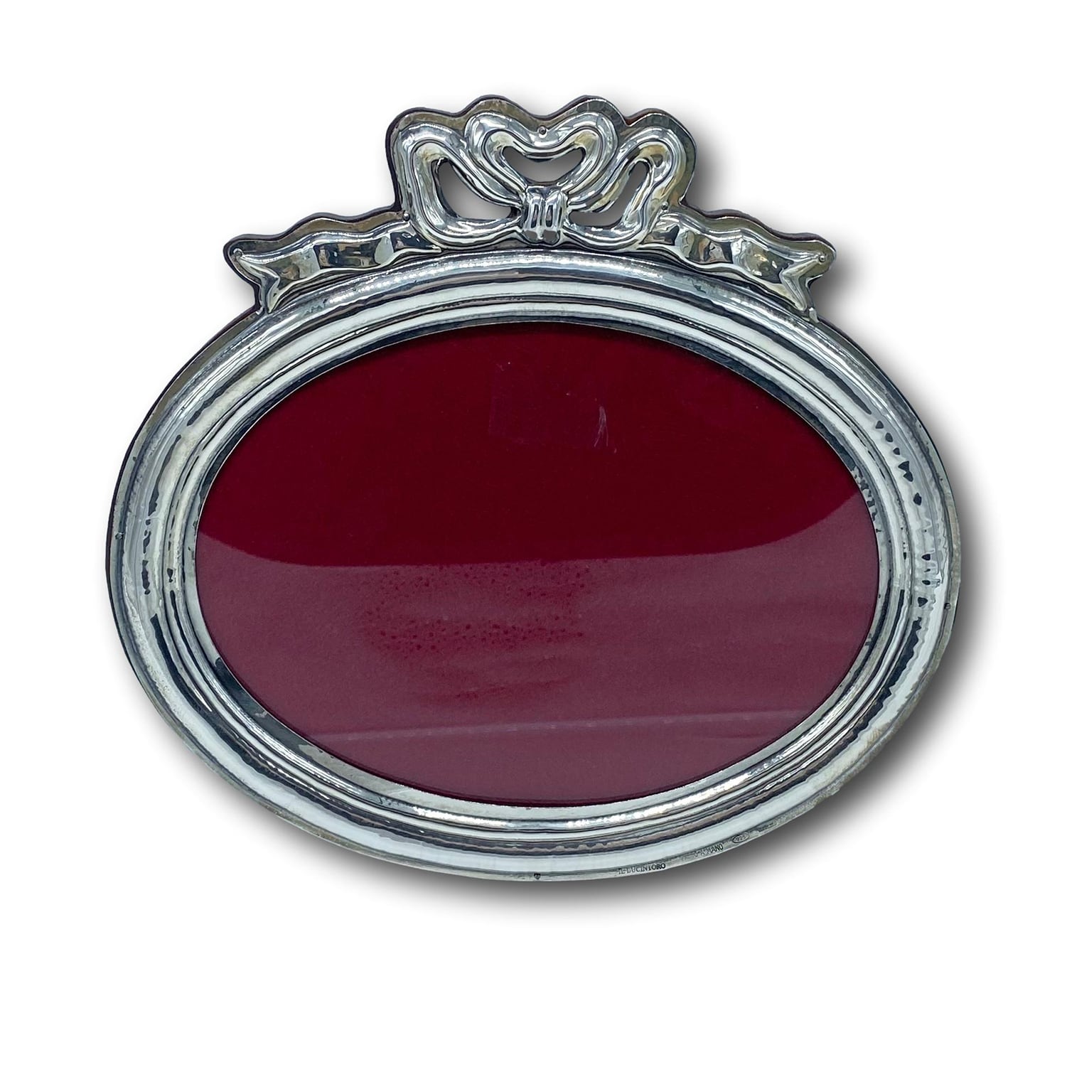 Cornice nastrino ovale in argento