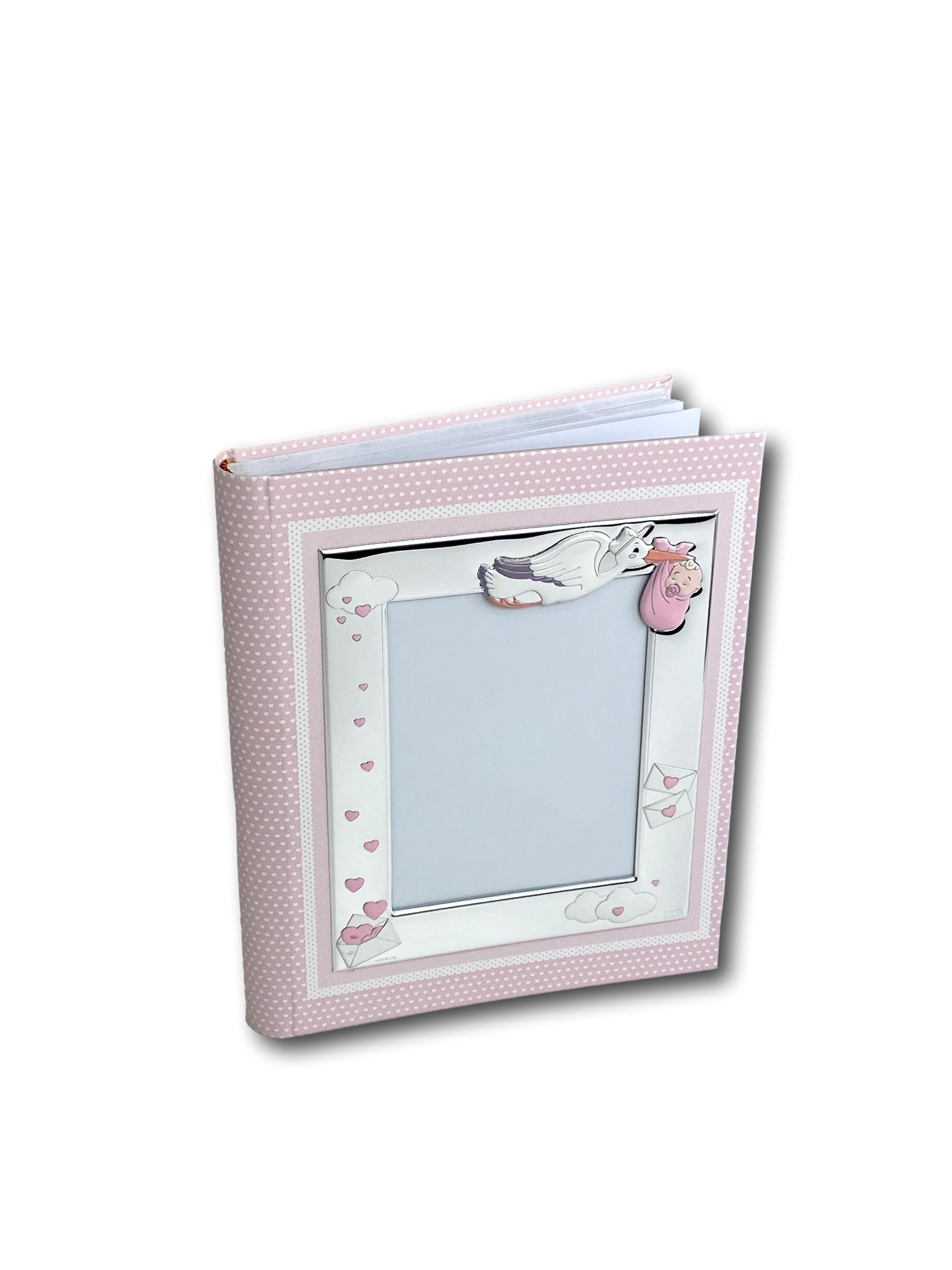 Album fotografico cicogna rosa